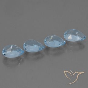 Gemas de Topacio Azul Suizo natural de 3.35 ct, En forma de pera, VS