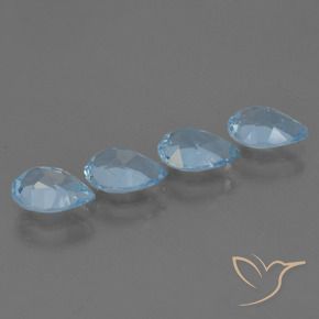 Gemas de Topacio Azul Suizo natural de 3.16 ct, En forma de pera, VS