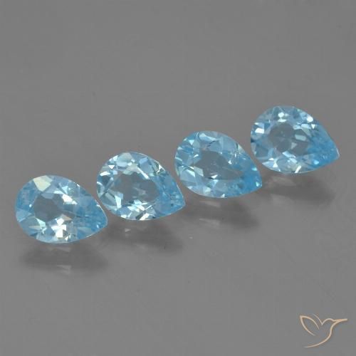 3.04ctw Natural Azul Cielo Topacio, En forma de pera, VS