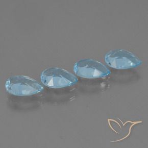 Gemas de Topacio Azul Cielo natural de 3.04 ct, En forma de pera, VS