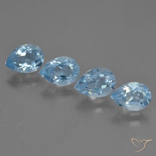 3.30ctw Natural Azul Suizo Topacio, En forma de pera, VS