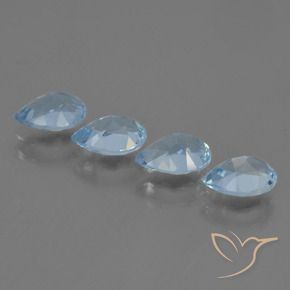 Gemas de Topacio Azul Suizo natural de 3.30 ct, En forma de pera, VS