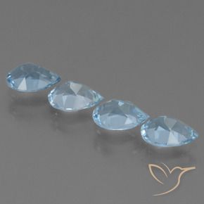 Gemas de Topacio Azul Suizo natural de 3.20 ct, En forma de pera, VS