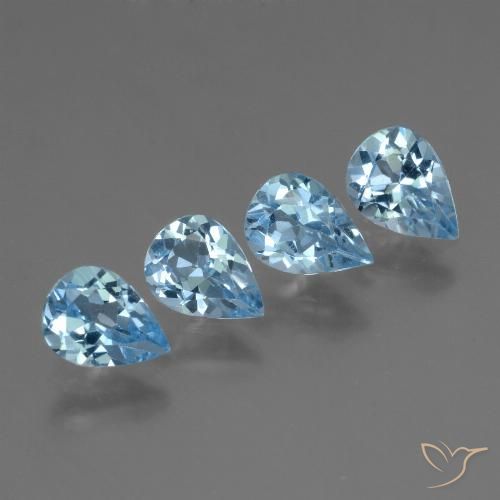 2.87ctw Natural Azul Cielo Topacio, En forma de pera, VS