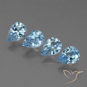Gemas de Topacio Azul Cielo natural de 2.87 ct, En forma de pera, VS