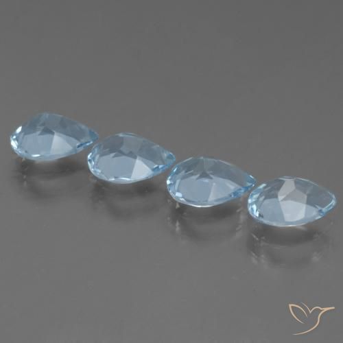 Gemas de Topacio Azul Cielo natural de 3.43 ct, En forma de pera, VS
