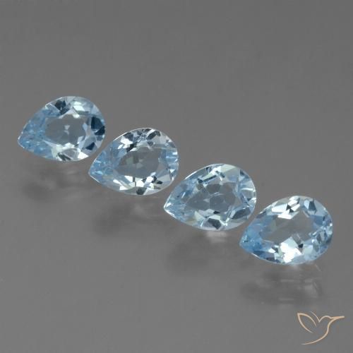 3.42ctw Natural Azul Cielo Topacio, En forma de pera, VS