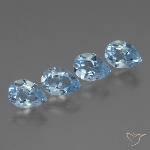 3.45ctw Natural Azul Suizo Topacio, En forma de pera, VS