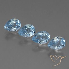 Gemas de Topacio Azul Suizo natural de 3.45 ct, En forma de pera, VS