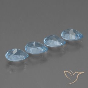 Gemas de Topacio Azul Suizo natural de 3.45 ct, En forma de pera, VS