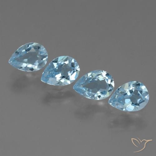 3.43ctw Natural Azul Cielo Topacio, En forma de pera, VS
