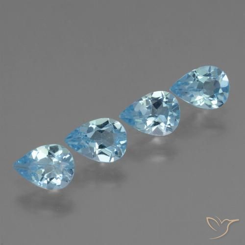 2.82ctw Natural Azul Cielo Topacio, En forma de pera, VS