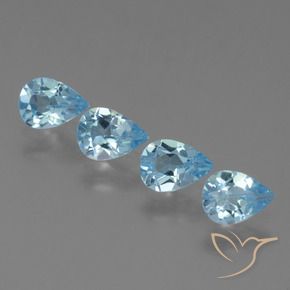 Gemas de Topacio Azul Cielo natural de 2.82 ct, En forma de pera, VS