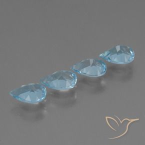 Gemas de Topacio Azul Cielo natural de 2.82 ct, En forma de pera, VS
