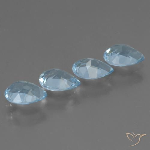 Gemas de Topacio Azul Cielo natural de 3.26 ct, En forma de pera, VS