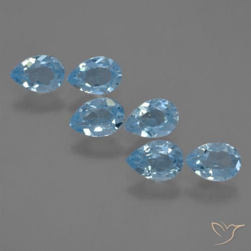 3.21ctw Natural Azul Suizo Topacio, En forma de pera, VS