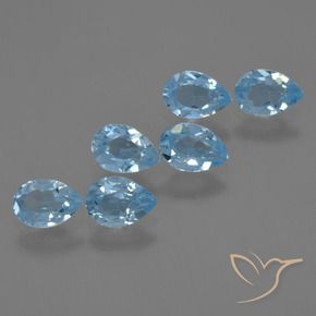 Gemas de Topacio Azul Suizo natural de 3.21 ct, En forma de pera, VS