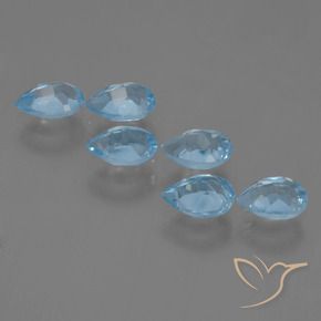 Gemas de Topacio Azul Suizo natural de 3.21 ct, En forma de pera, VS