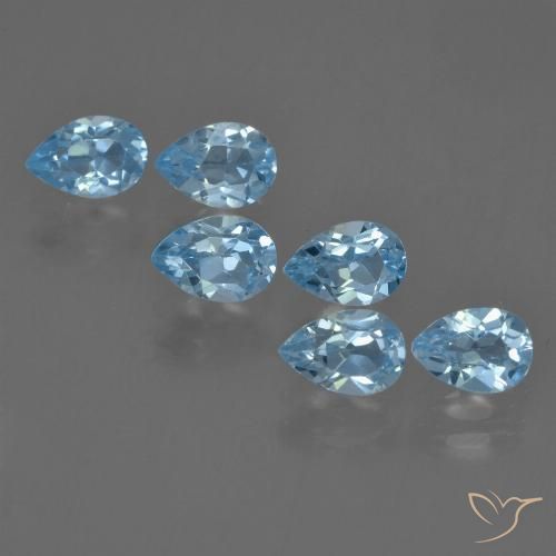 3.44ctw Natural Azul Suizo Topacio, En forma de pera, VS
