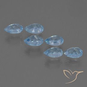 Gemas de Topacio Azul Suizo natural de 3.44 ct, En forma de pera, VS
