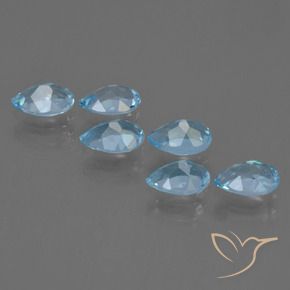 Gemas de Topacio Azul Suizo natural de 3.02 ct, En forma de pera, VS