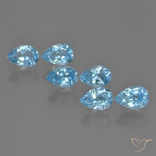 3.68ctw Natural Azul Suizo Topacio, En forma de pera, VS