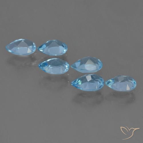 Gemas de Topacio Azul Suizo natural de 3.16 ct, En forma de pera, VS