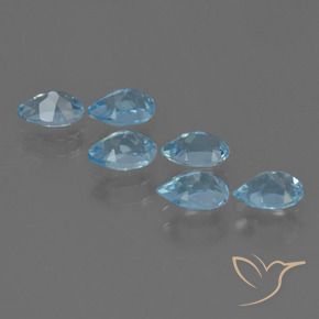 Gemas de Topacio Azul Suizo natural de 3.38 ct, En forma de pera, VS