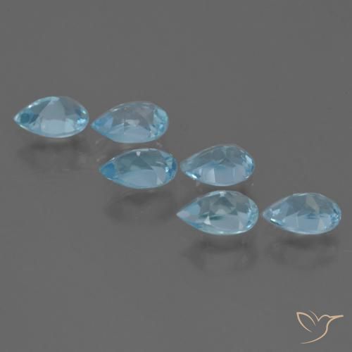 Gemas de Topacio Azul Cielo natural de 3.12 ct, En forma de pera, VS