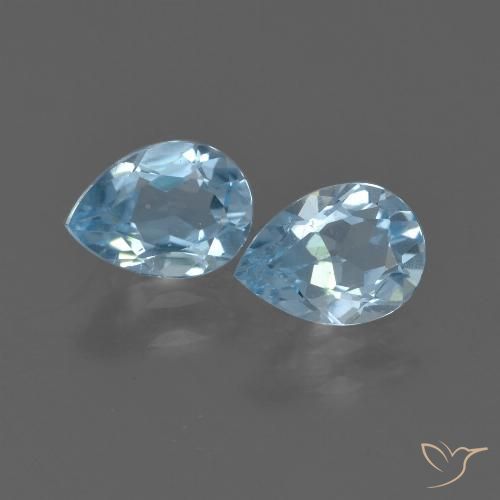 1.60ctw Natural Azul Cielo Topacio, En forma de pera, VVS-VS