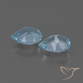 Gemas de Topacio Azul Cielo natural de 1.60 ct, En forma de pera, VVS-VS