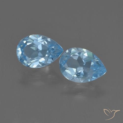 1.56ctw Natural Azul Suizo Topacio, En forma de pera, VVS-VS
