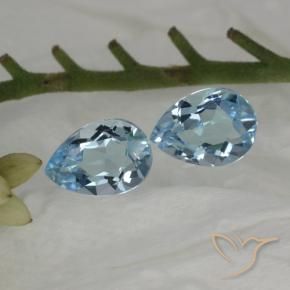 Gemas de Topacio Azul Cielo natural de 1.66 ct, En forma de pera, VVS-VS