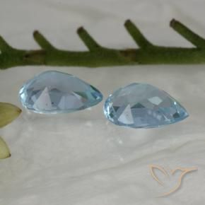 Gemas de Topacio Azul Cielo natural de 1.66 ct, En forma de pera, VVS-VS