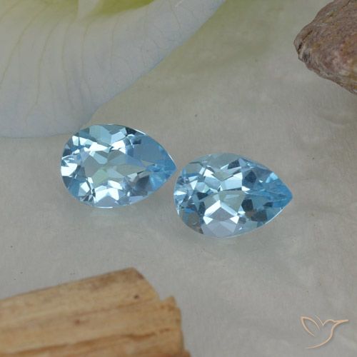 1.75ctw Natural Azul Cielo Topacio, En forma de pera, VVS-VS