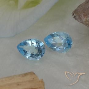 Gemas de Topacio Azul Cielo natural de 1.75 ct, En forma de pera, VVS-VS