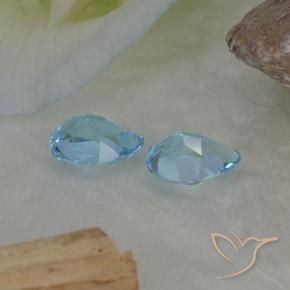 Gemas de Topacio Azul Cielo natural de 1.75 ct, En forma de pera, VVS-VS