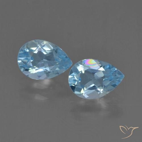 1.65ctw Natural Azul Suizo Topacio, En forma de pera, VVS-VS