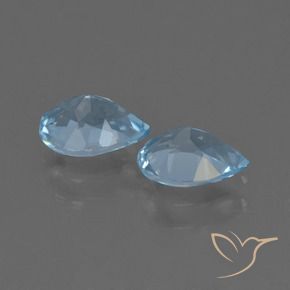 Gemas de Topacio Azul Suizo natural de 1.65 ct, En forma de pera, VVS-VS
