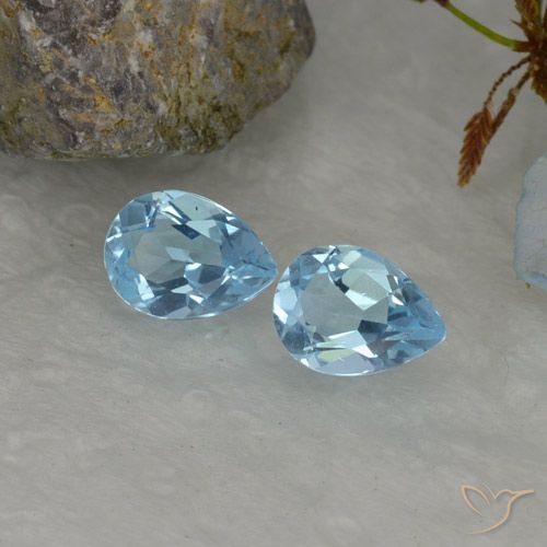 1.67ctw Natural Azul Cielo Topacio, En forma de pera, VVS-VS