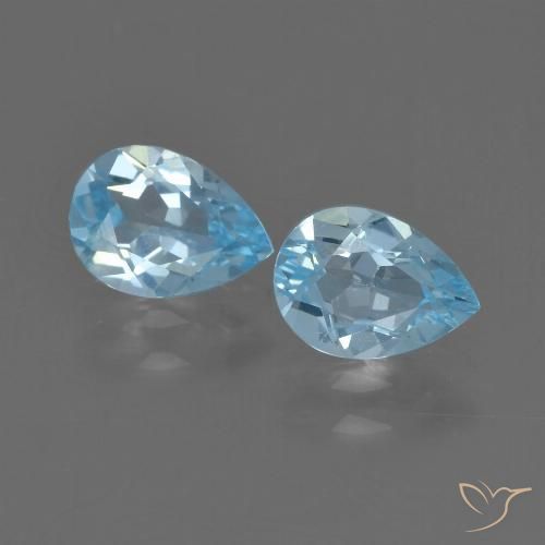 1.61ctw Natural Azul Cielo Topacio, En forma de pera, VVS-VS