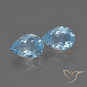 Gemas de Topacio Azul Cielo natural de 1.71 ct, En forma de pera, VVS-VS