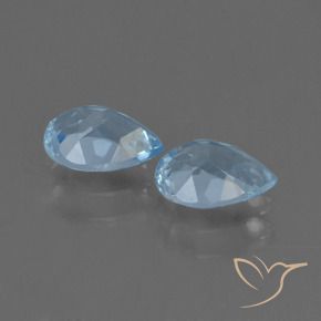Gemas de Topacio Azul Cielo natural de 1.71 ct, En forma de pera, VVS-VS