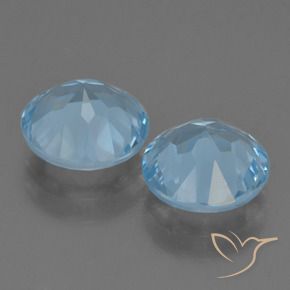 Gemas de Topacio Azul Suizo natural de 4.09 ct, Redondo, VVS-VS