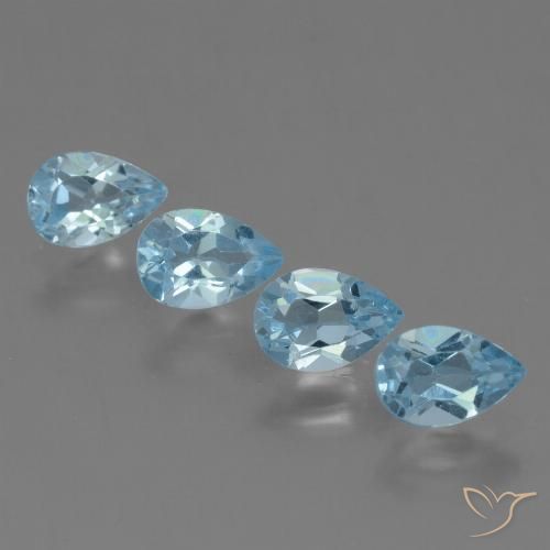 2.16ctw Natural Azul Cielo Topacio, En forma de pera, VS