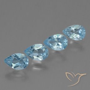 Gemas de Topacio Azul Cielo natural de 2.16 ct, En forma de pera, VS
