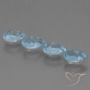 Gemas de Topacio Azul Cielo natural de 2.16 ct, En forma de pera, VS