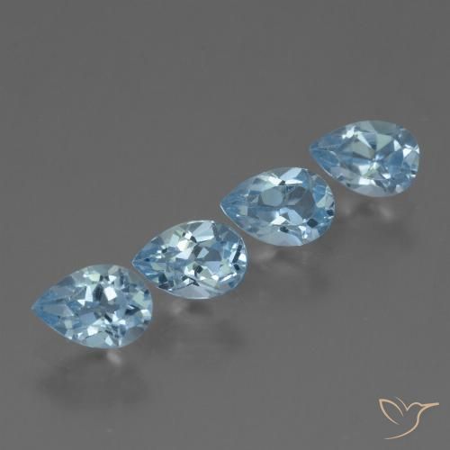 2.45ctw Natural Azul Suizo Topacio, En forma de pera, VS