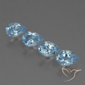Gemas de Topacio Azul Suizo natural de 2.45 ct, En forma de pera, VS