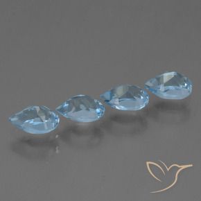 Gemas de Topacio Azul Suizo natural de 2.45 ct, En forma de pera, VS
